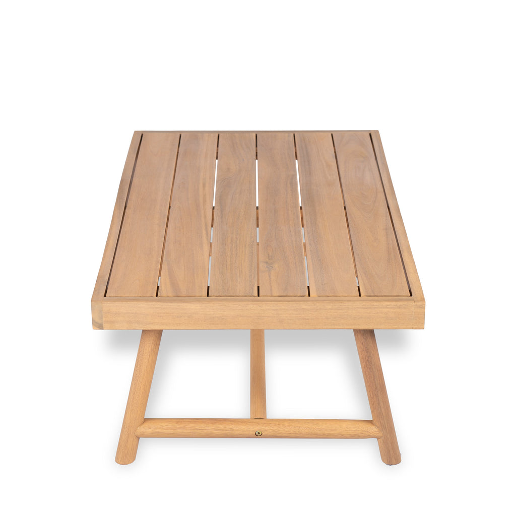 Indira Outdoor Acacia Wood Chat Set