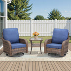 Marlowe Wicker 3 Piece Outdoor Furniture Set with Swivel Gliders