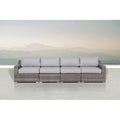 4-Piece Rattan Sectional Seating Set with Cushions