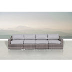 4-Piece Rattan Sectional Seating Set with Cushions
