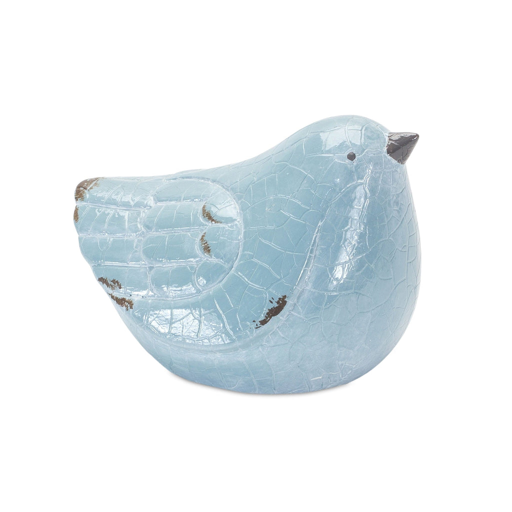 Cracked Terra Cotta Bird Figurine with Distressed Finish, Set of 4