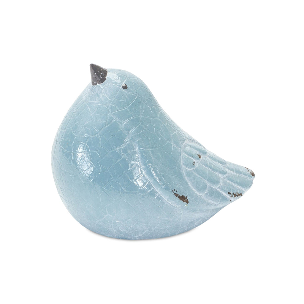 Cracked Terra Cotta Bird Figurine with Distressed Finish, Set of 4