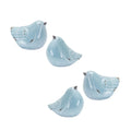 Cracked Terra Cotta Bird Figurine with Distressed Finish, Set of 4