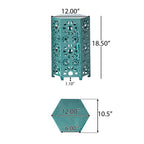 Enshrine Outdoor Iron Side Table with Sunburst Cut Out Design