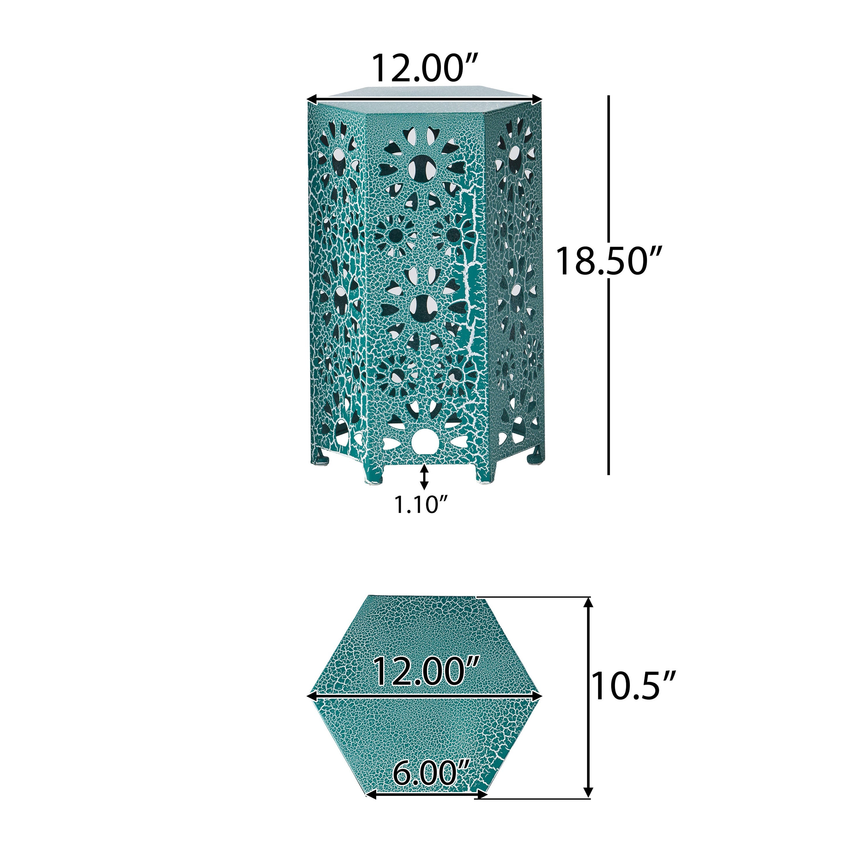Enshrine Outdoor Iron Side Table with Sunburst Cut Out Design
