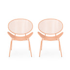 Outdoor Iron Chair with Tapered Legs and Wing Design, Set of 2