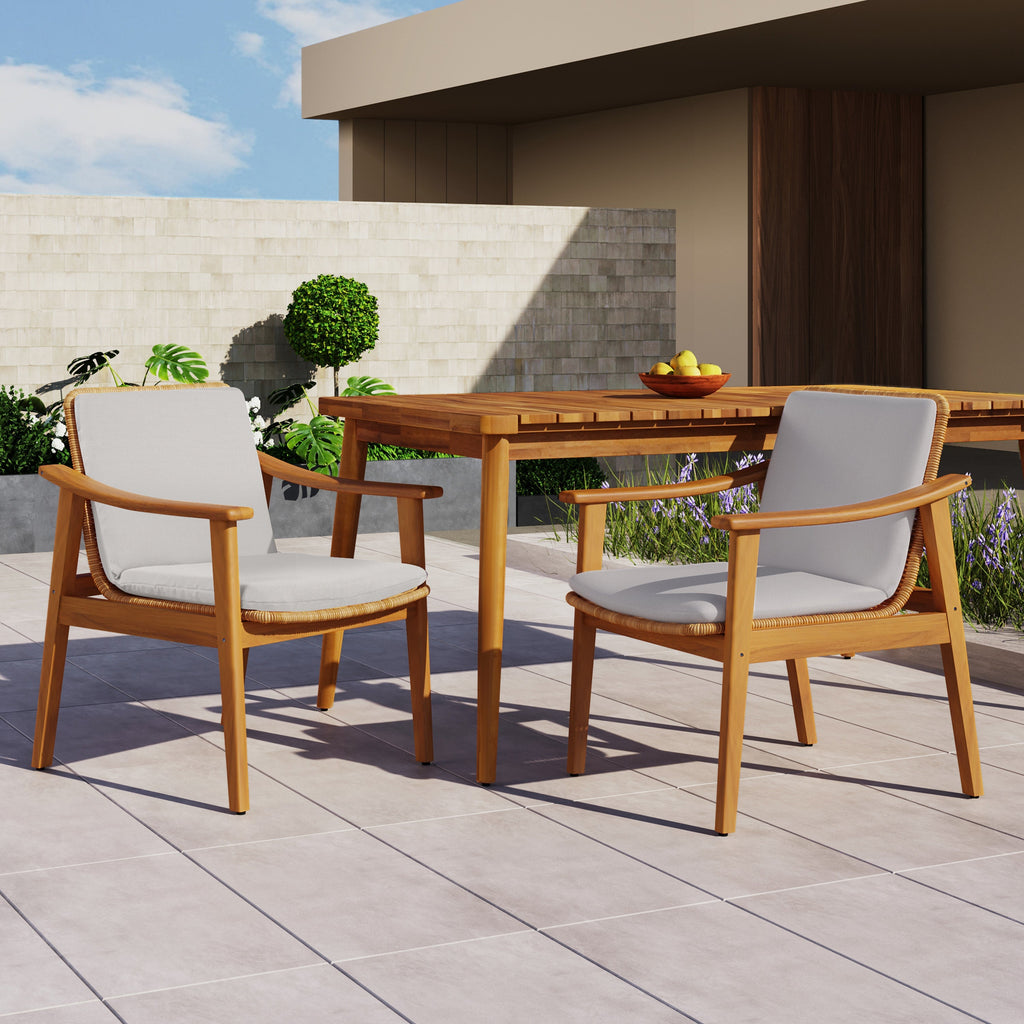 Avenue Acacia Wood Outdoor Dining Chairs, Set of 2