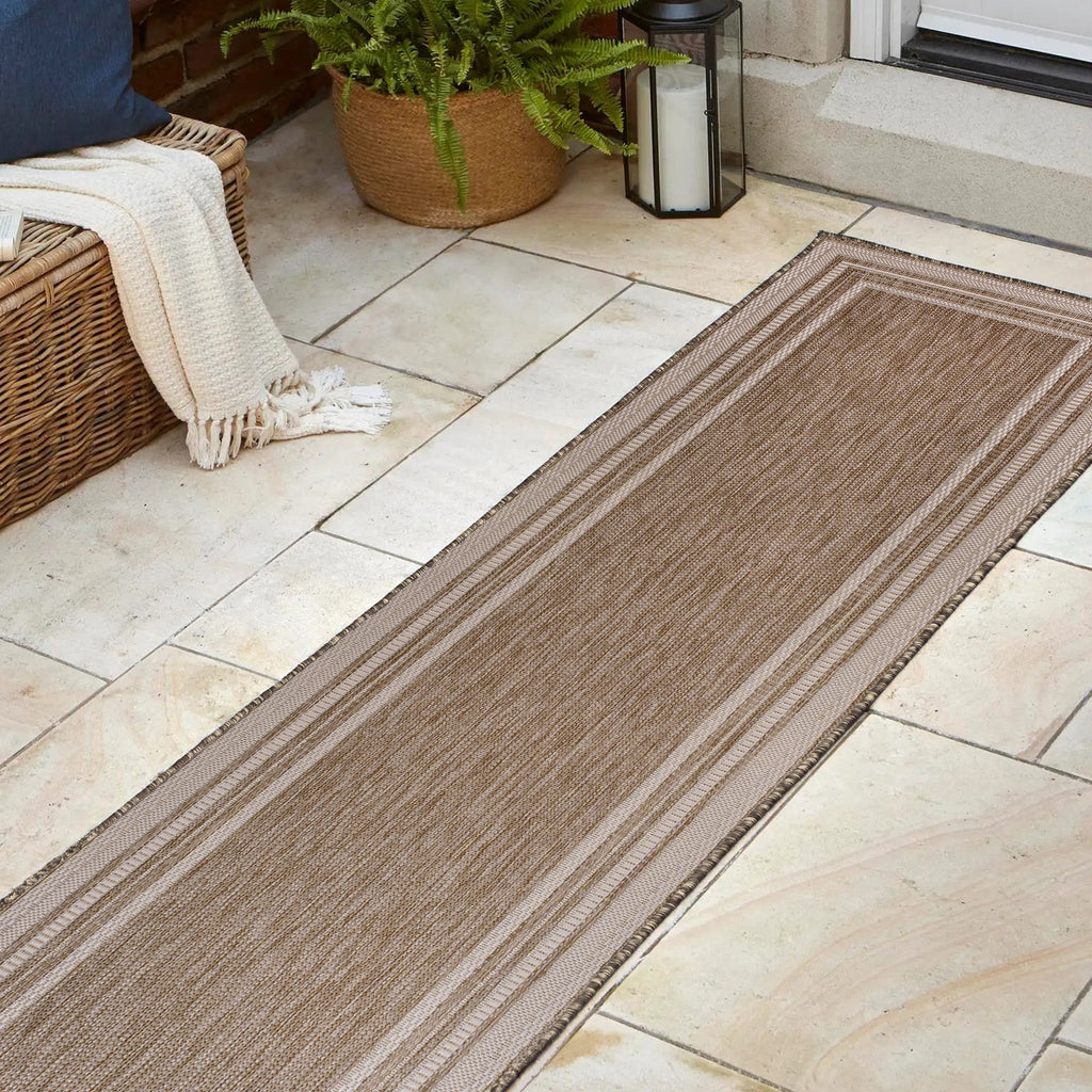 Lido Traditional Casual Pinstripe Border Indoor/Outdoor Area Rug