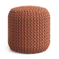 Wynne Orange Round Knitted Outdoor Pouf