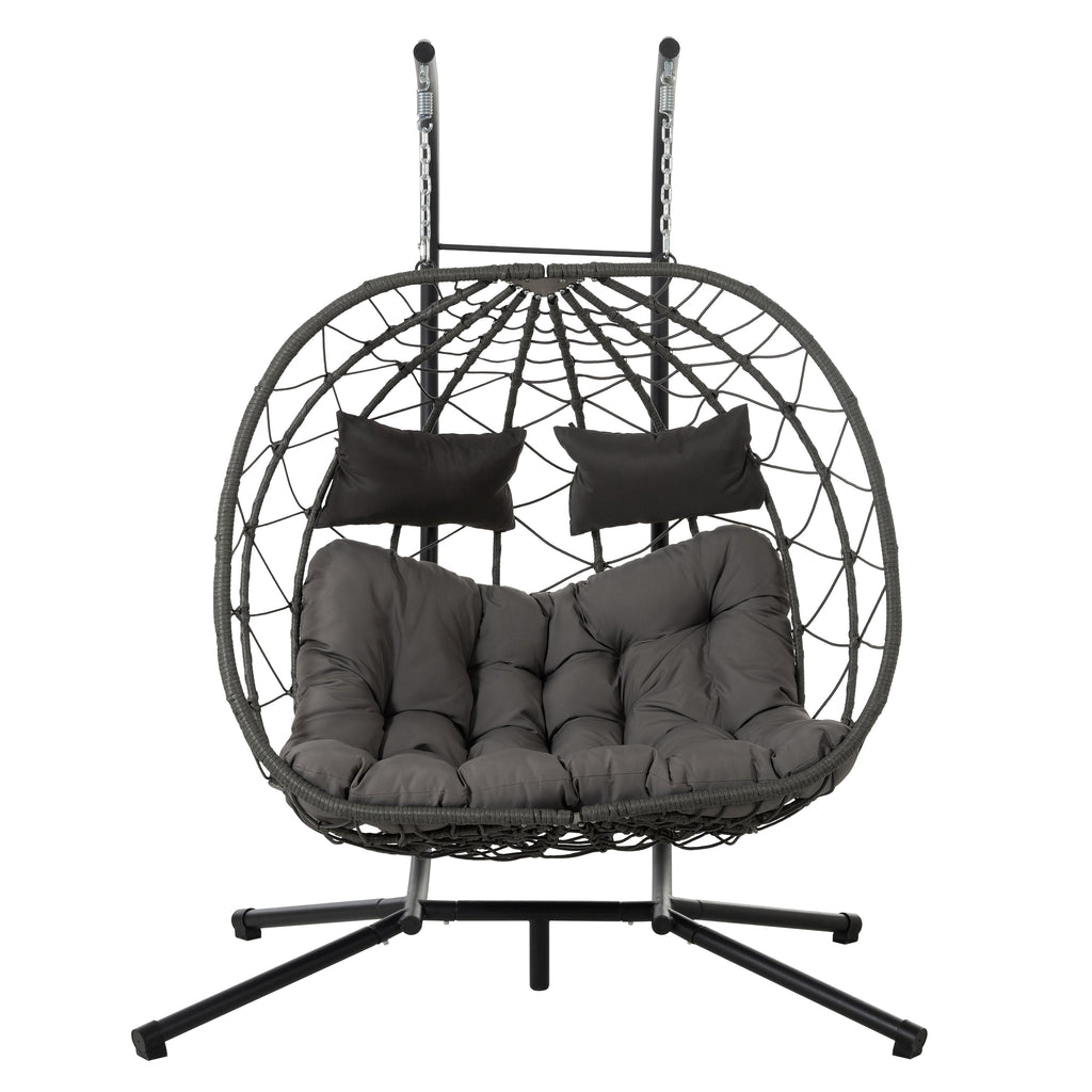 2-Person Swinging Egg Chair with Stand