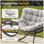 All-Weather Wicker Egg Rocking Chair with Ottoman