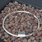 33" Outdoor Iron Square Propane Fire Pit, Tank Inside, 50,000 BTU