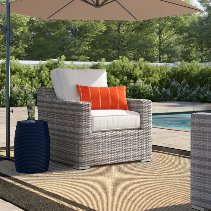 Laguna Sol Sloped Arm All-Weather Wicker Patio Chair with Cushions