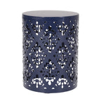 Spherical Outdoor Cylindrical End Table with Iron Cut Design