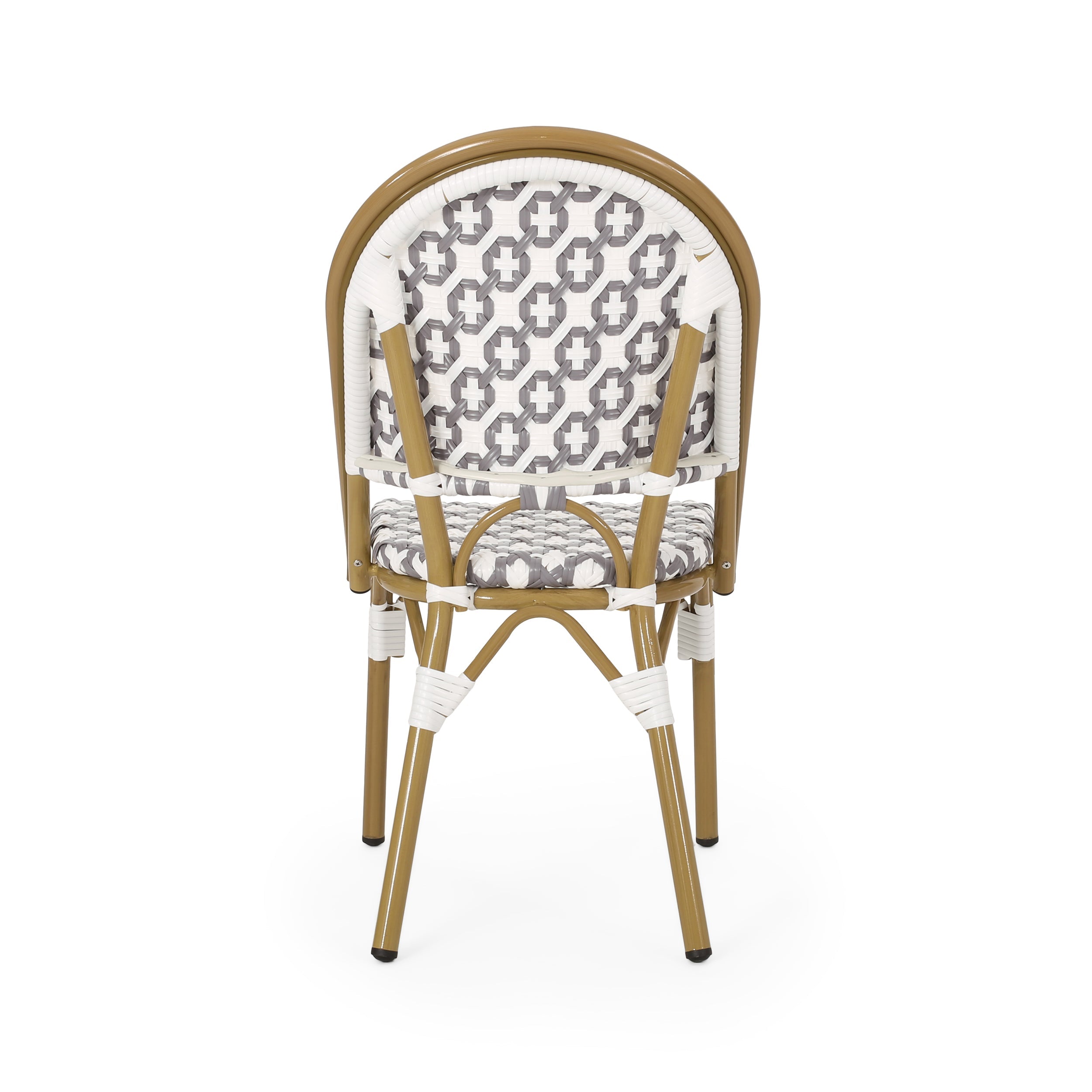 PE Rattan French Bistro Chair with Aluminum Frame, Set of 2