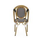 PE Rattan and Aluminum Bistro Chair with Sloped Arms, Set of 2