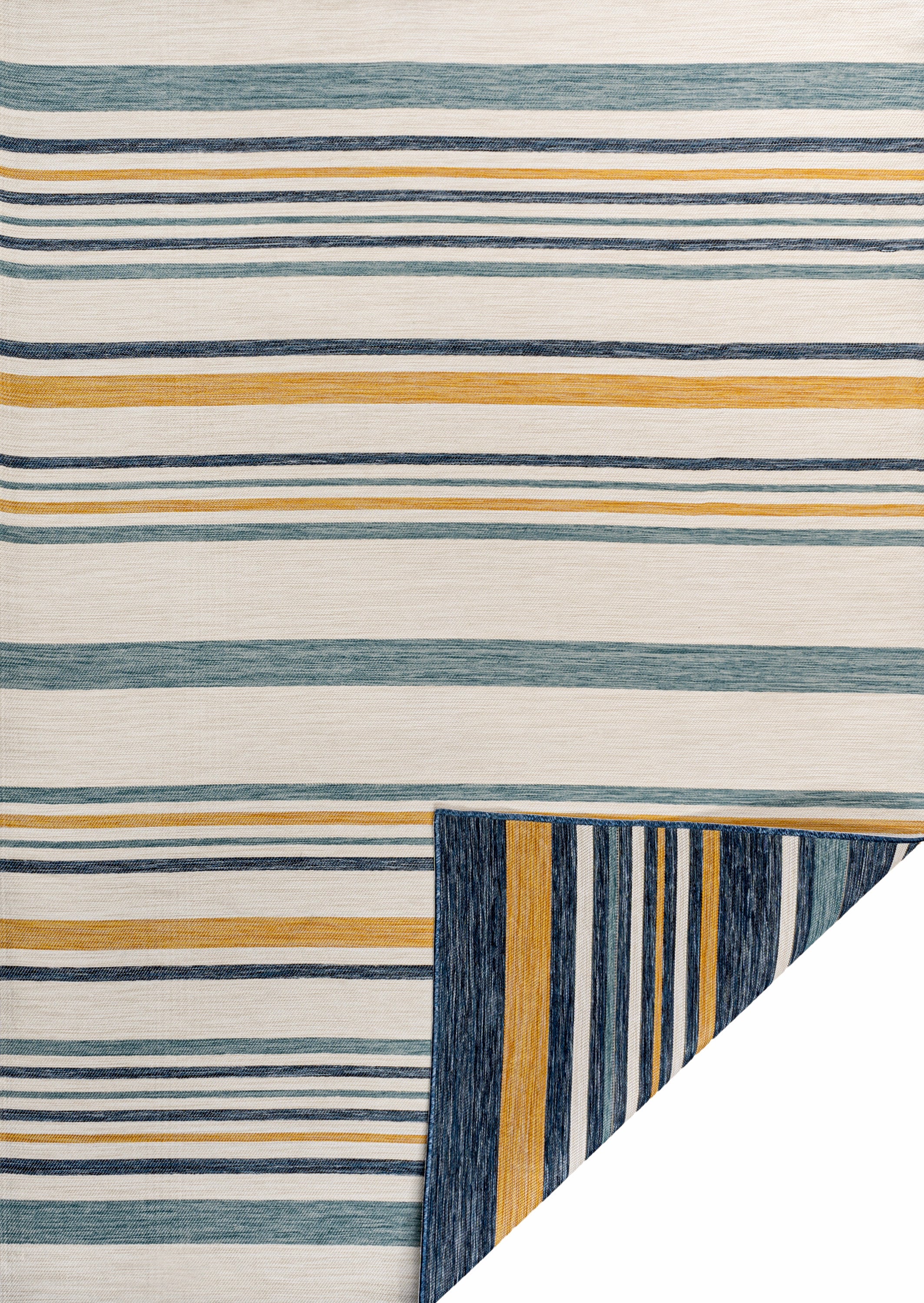 Janus Classic Coastal Ticking Stripe Reversible Machine-Washable Indoor/Outdoor Runner Rug