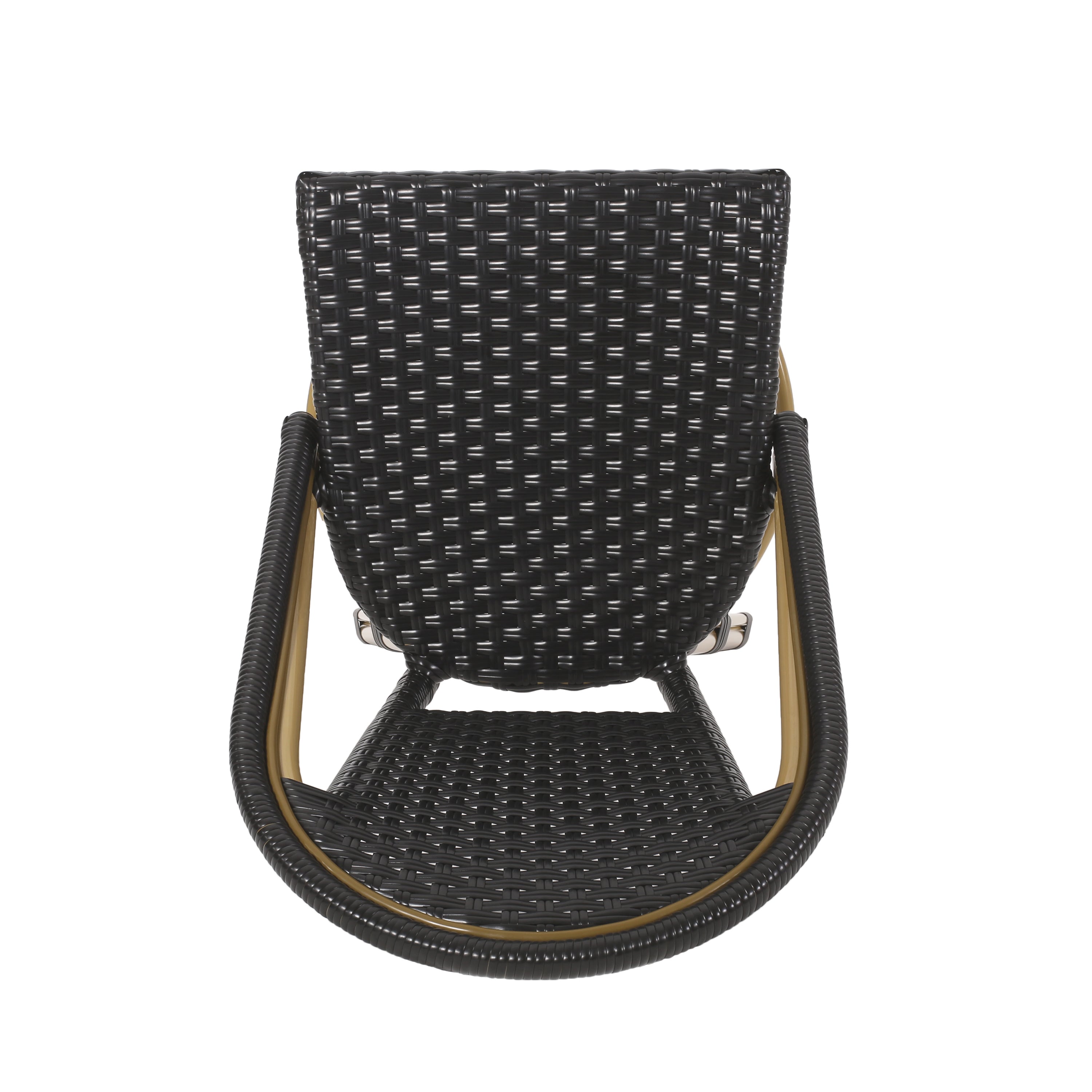 Callisto 29.5" Outdoor Rattan and Aluminum Bar Stool with Curved Back and Footrest