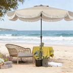 Allegra Scalloped Fringe Vented Patio Umbrella