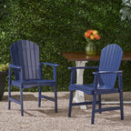 Outdoor Weather Resistant Acacia Wood Adirondack Dining Chairs, Set of 2