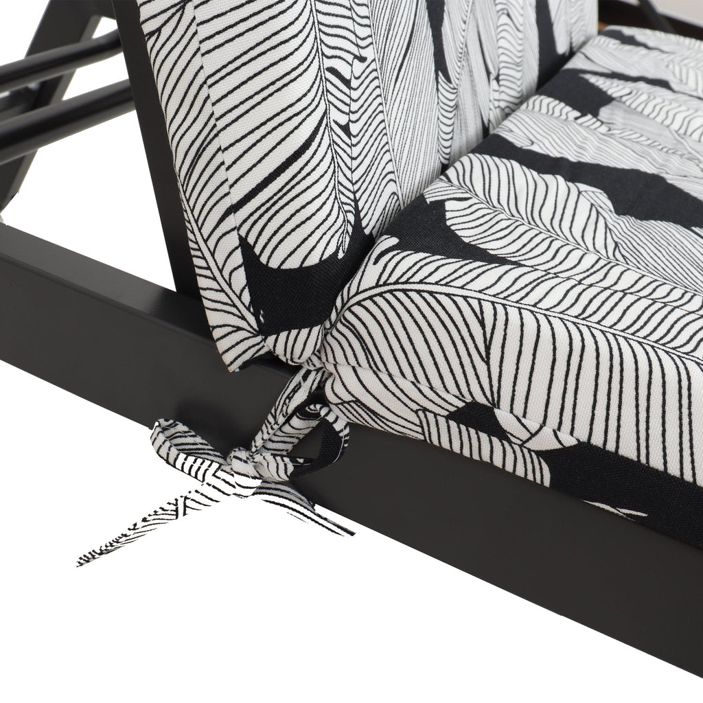 Tropical Indoor/Outdoor Chaise Lounge Chair Cushion with Ties, Set of 2