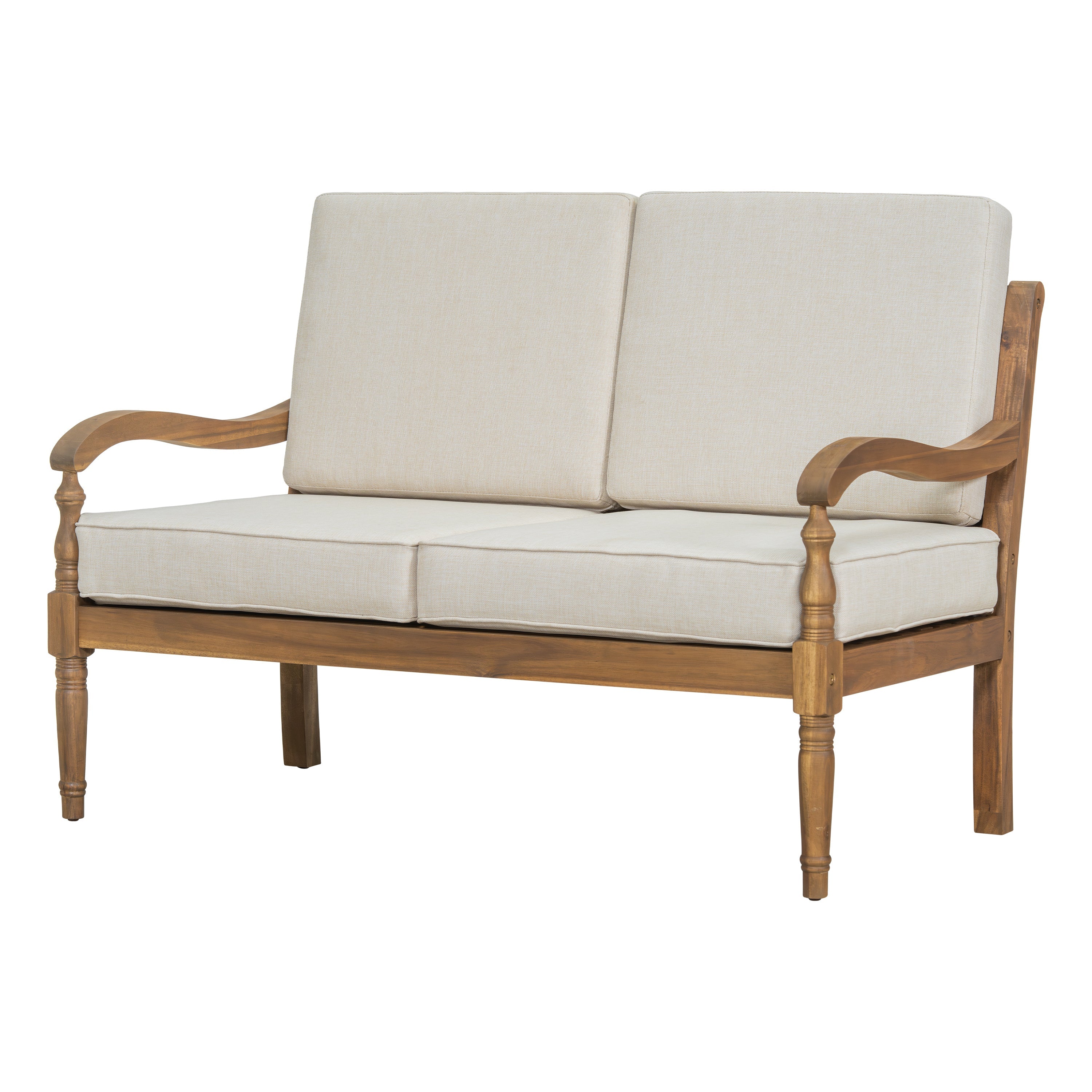 Islewood Acacia Wood Outdoor Loveseat with Cushions