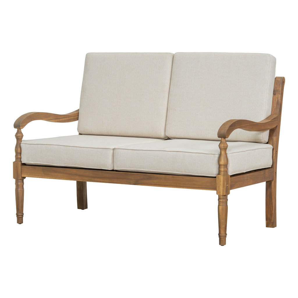 Islewood 2 Piece Acacia Wood Outdoor Loveseat & Coffee Table Set