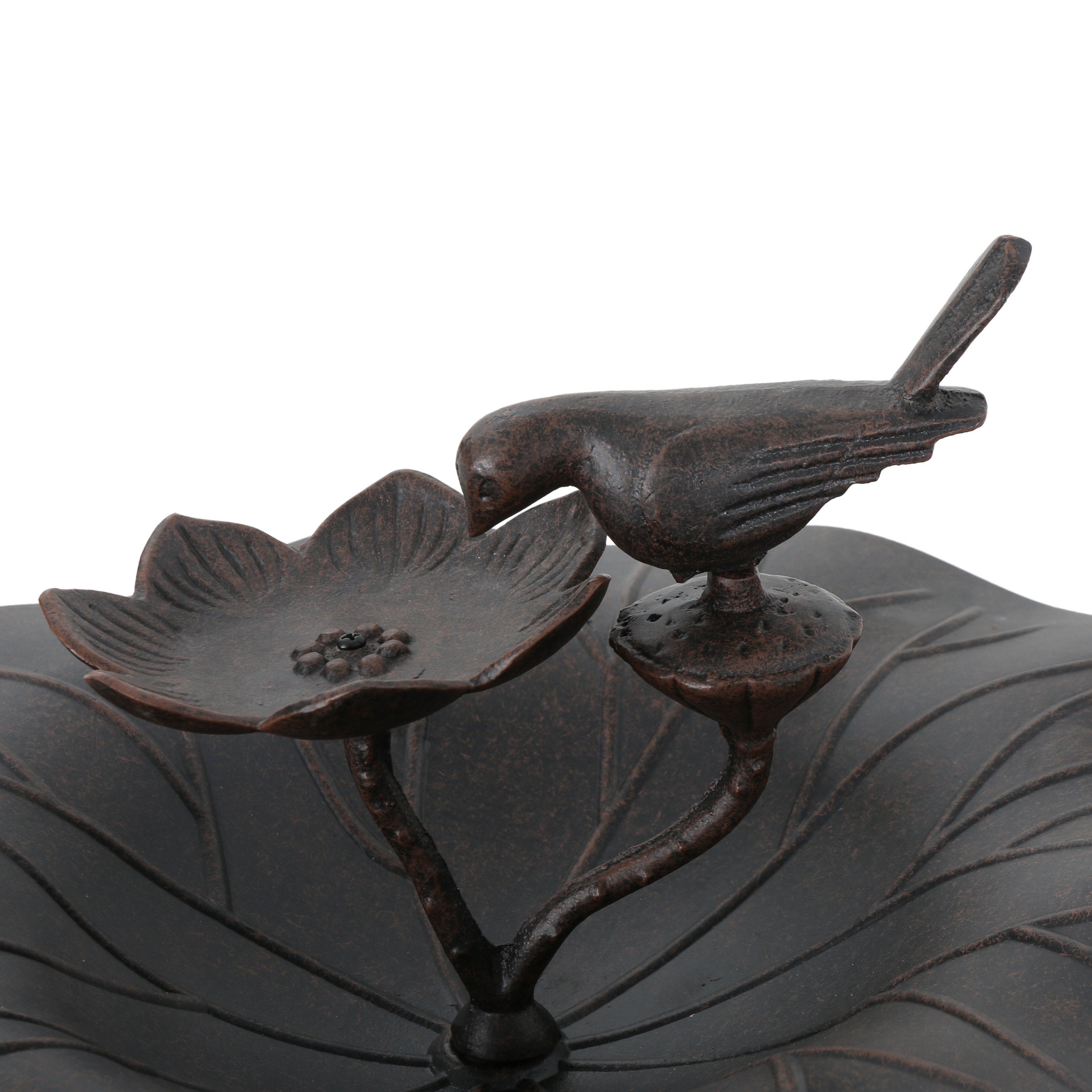Ruffle Outdoor Aluminum and Iron Bird Bath
