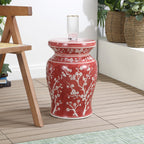 Cherry Blossom 17.75" Ceramic Garden Stool