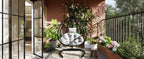 Foldable Rattan Egg Swing Chair with Iron Frame, Plush Cushion & Removable Headrest