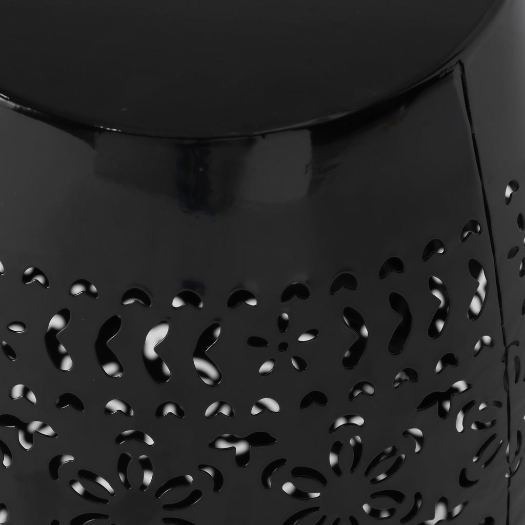 Ruby Outdoor Metal Lace Cutout Accent Table