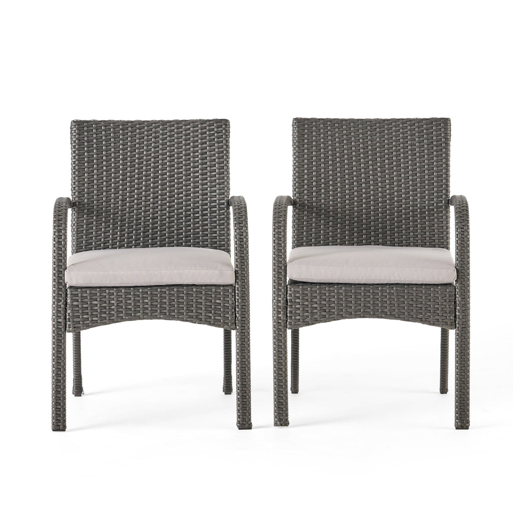 Cordoba Outdoor Wicker Dining Chairs, Set of 2