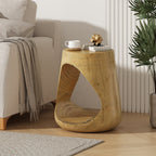 Outdoor Hollow Side Table with Wood-like Texture