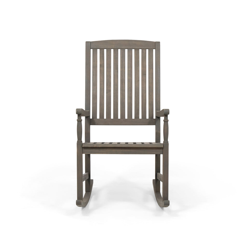Muse Outdoor Acacia Rocking Chair with Slat Design