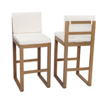 Seacliff Outdoor Acacia Wood Barstools, Set of 2