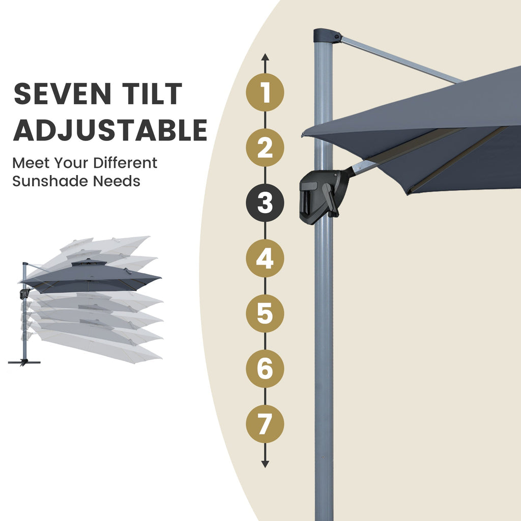 11' Outdoor Square Double Top Patio Umbrella, Base Not Included