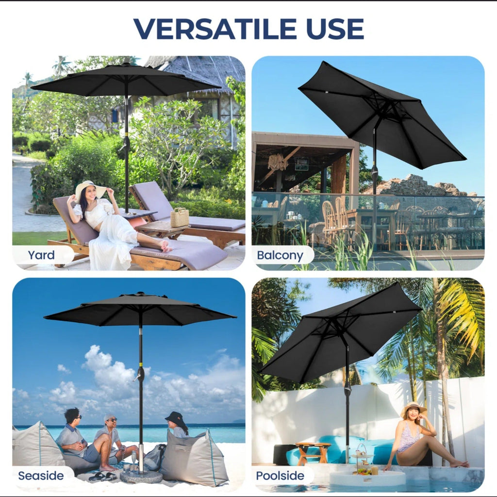 7.5 Feet Market Umbrella with Crank Lift & Tilt, Base Not Included