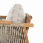 Outdoor Wood Club Chair with Rope Accents