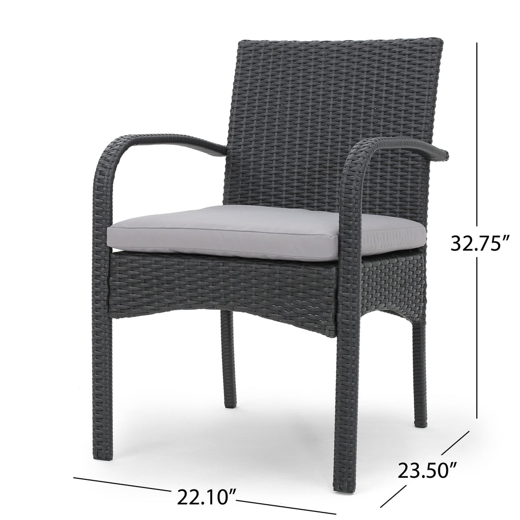 Cordoba Outdoor Wicker Dining Chairs, Set of 2