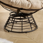 360° Swivel Indoor Outdoor Wicker Papasan Chair with Soft Thick Cushion