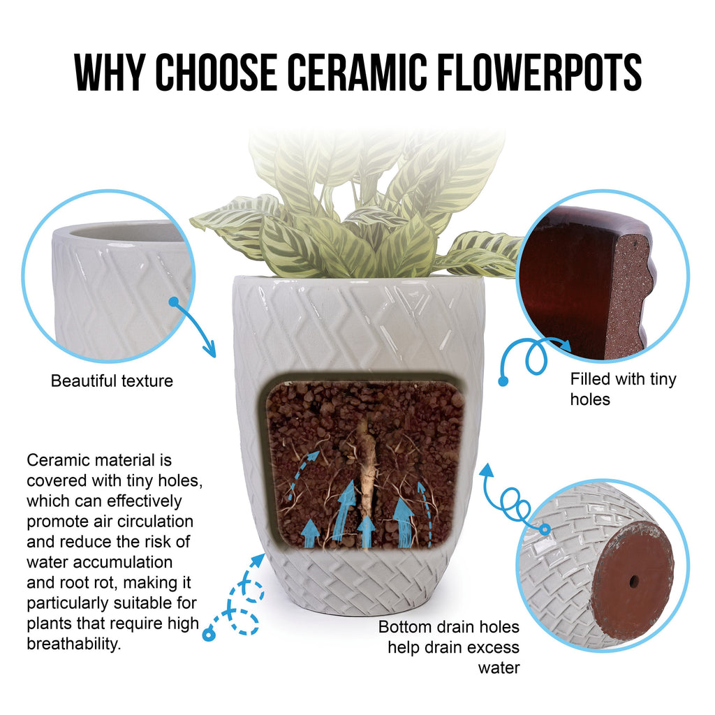 Elan Handmade White Ceramic Planter