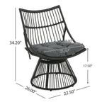 Strontianite Outdoor Rattan Chair with High Back Design
