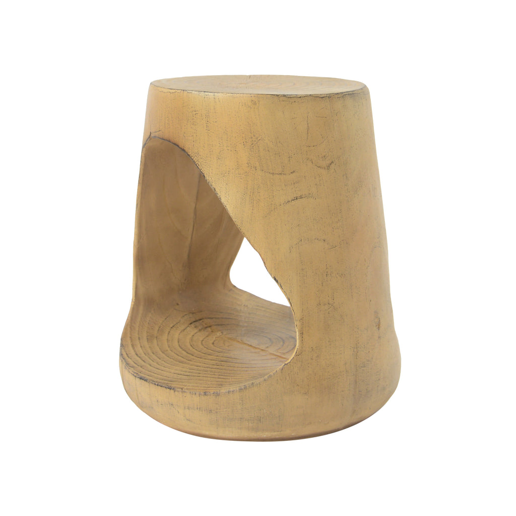 Outdoor Hollow Side Table with Wood-like Texture
