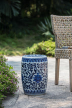 Outdoor Small Porcelain Stool with Dazzling Pattern