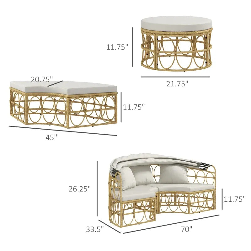 Round Outdoor Daybed with Canopy