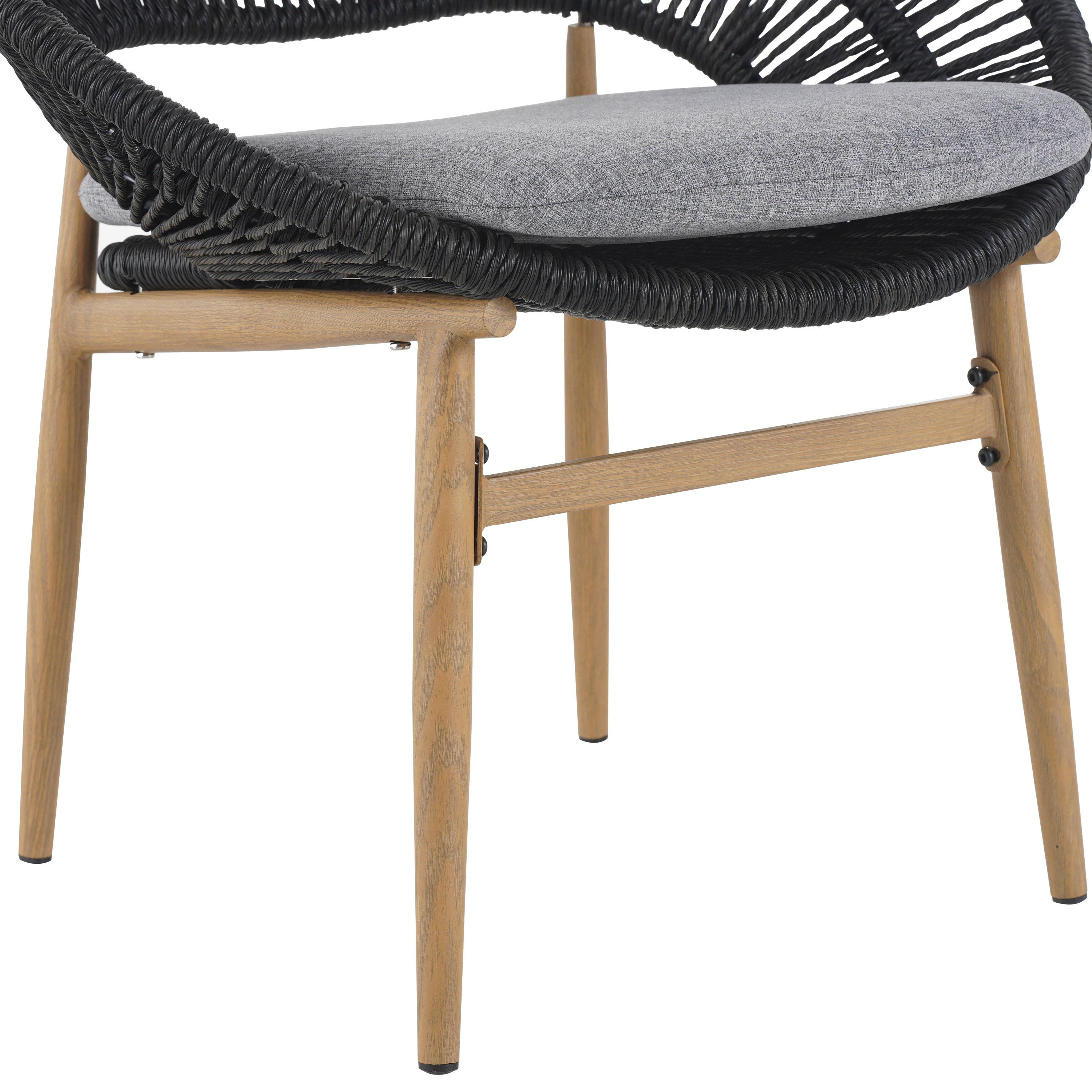 Cyril Outdoor Wicker Papasan Style Dining Chair, Set of 2