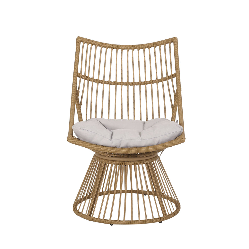 Strontianite Outdoor Rattan Chair with High Back Design