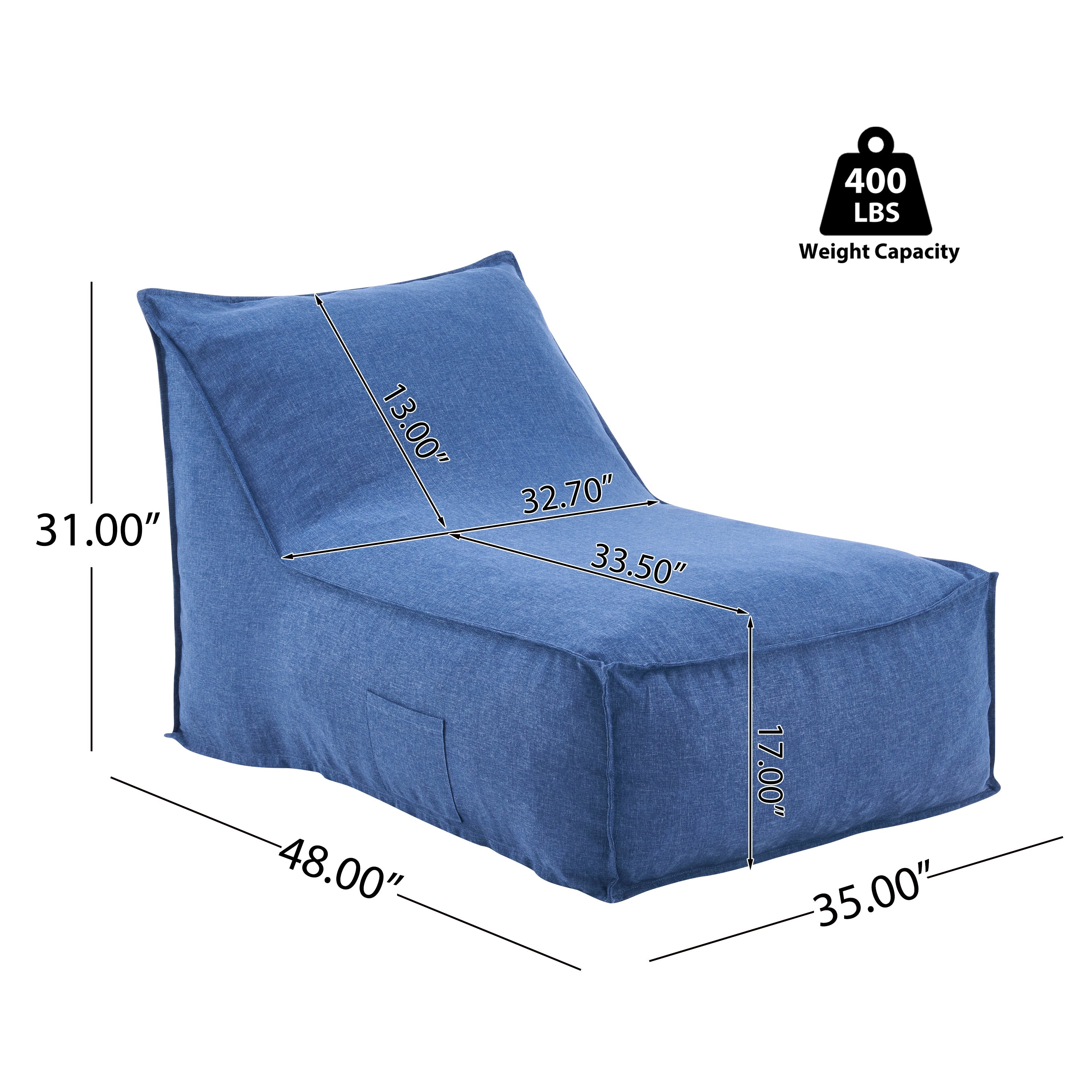 Perry Outdoor Patio Bean Bag Lounge Chair