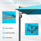 9'x 11' Rectangle Cantilever Umbrella with Center Pole, Base Not Included