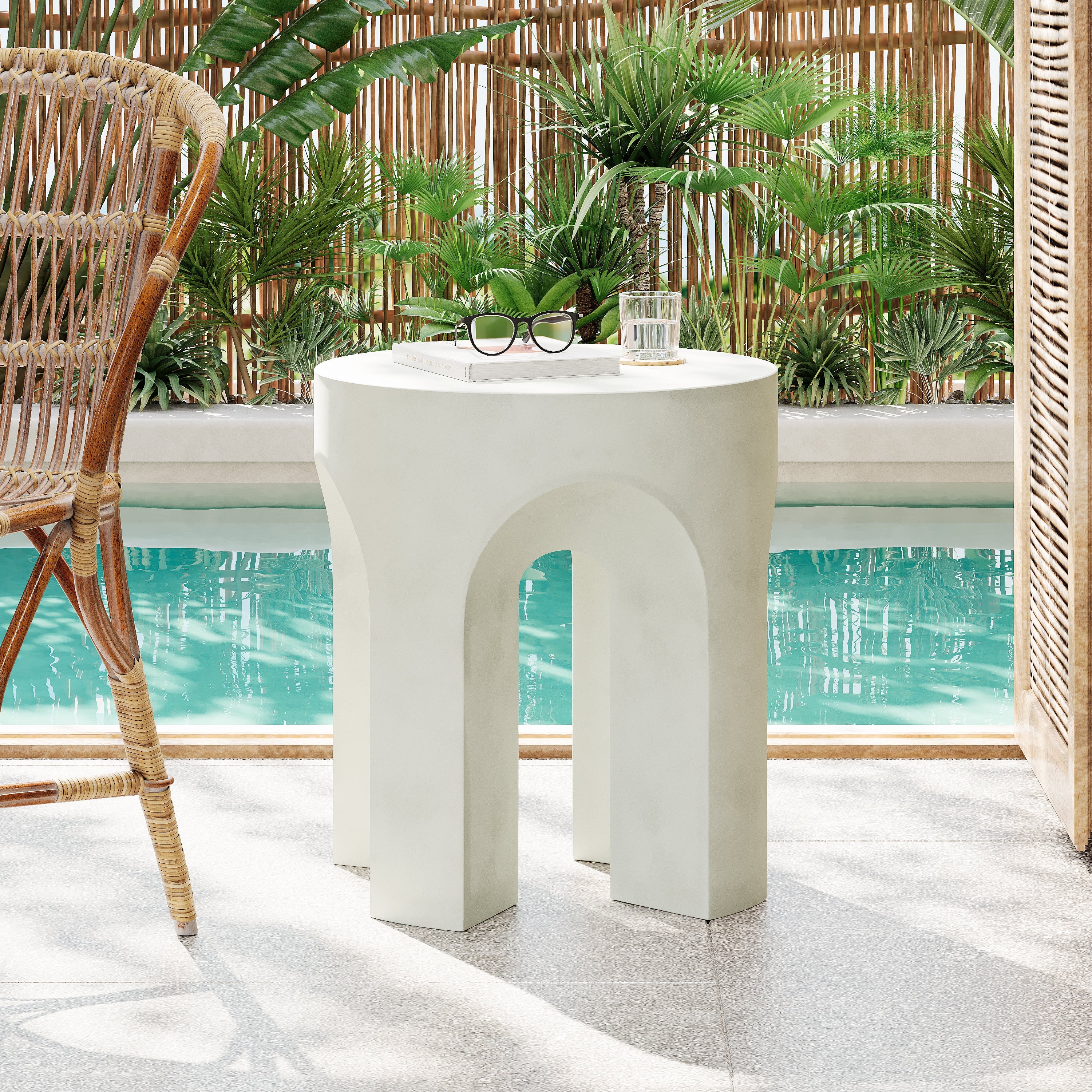 Mara Modern Outdoor Round Side Table